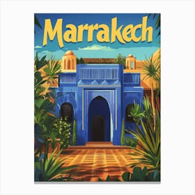 Aihrgdesign A Retro Travel Poster For Marrakech 2 Canvas Print