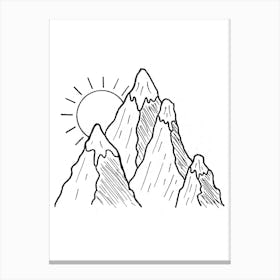 Snowy Mountains Line Canvas Print