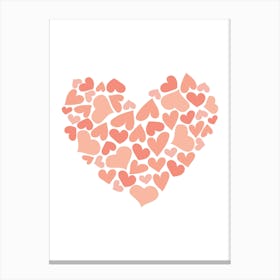 Heart Of Love Couple Valentines Day Illustration Canvas Print