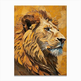 Barbary Lion Relief Illustration Male 3 Canvas Print