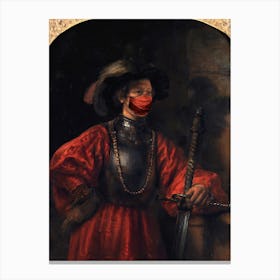Portrait Of A Man In Military Costume 1650 Canvas Print