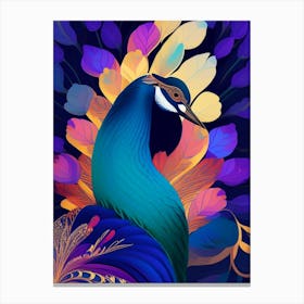 Peacock Pop Matisse Bird Canvas Print