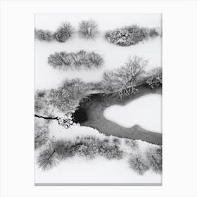 The Snowy Winter Wonderland Lake Canvas Print