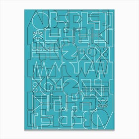 Blue Modernist Alphabet Canvas Print