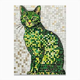 Green Cat Canvas Print