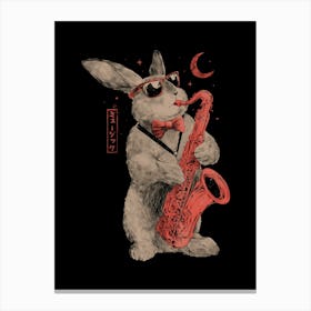 Jazz Bunny - Music Rabbit Saxophone 1 Canvas Print