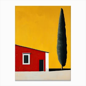 Cypress Tree, Italy, Minimalism Canvas Print