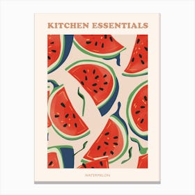 Watermelon Pattern Illustration Poster 1 Canvas Print