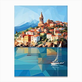 Collioure, France, Geometric Illustration 4 Canvas Print