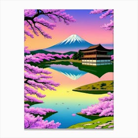 Japanese Cherry Blossoms Cherry Blossoms Mount Fuji Japan Canvas Print