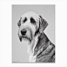 Otterhound B&W Pencil dog Canvas Print