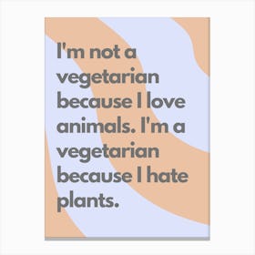 Vegetarian Wavy Kitchen Typography Canvas Print