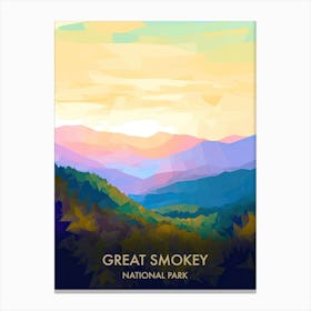 Great Smokey National Park Travel Poster Illustration Style 2 Canvas Print