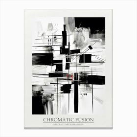 Chromatic Fusion Abstract Black And White 2 Poster Canvas Print