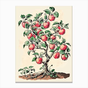 Apple Tree Storybook Illustration 1 Canvas Print