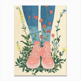 Pink Shoes And Wild Flowers 7 Canvas Print