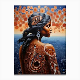 Default Australian Aboriginal Dot Painting Art Dreaming Of Fis 1 (3) Canvas Print