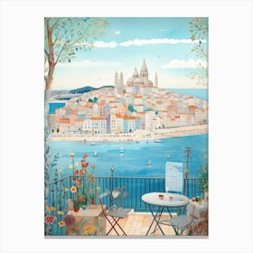 Marseille France 2 Illustration Canvas Print