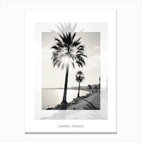 Poster Of Cannes, France, Black And White Old Photo 1 Canvas Print