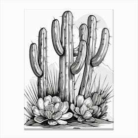 Cactus In The Desert Canvas Print