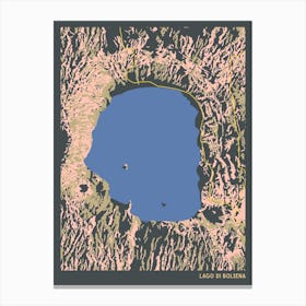 Lago Di Bolsena Lake Bolsena Central Italy Hillshade Topographic Map Canvas Print