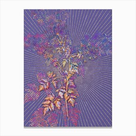 Geometric Hemlock Flowers Mosaic Botanical Art on Veri Peri n.0061 Canvas Print
