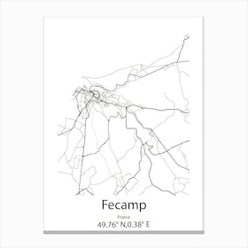 Fecamp,France Minimalist Map Canvas Print