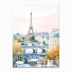 Paris Eiffel Tower Painting Canvas Print