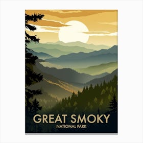 Great Smoky National Park Vintage Travel Poster 13 Canvas Print