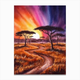 Sunset In The Savannah 1 Canvas Print