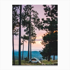 Camping Sunset Canvas Print