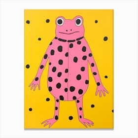 Pink Polka Dot Newt Canvas Print