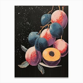 Art Deco Inspired Fruit On The Branch Canvas Print