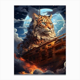Tiger On A Ship Canvas Print
