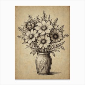 Flowers In A Vase 9 Canvas Print