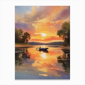 Sunset On The River Canvas Print