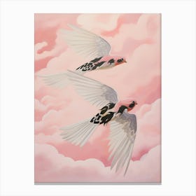 Pink Ethereal Bird Painting Swallow Canvas Print