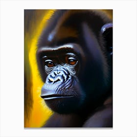 Baby Gorilla Gorillas Bright Neon 2 Canvas Print