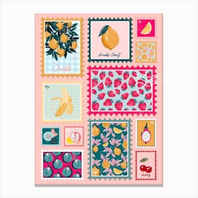 Fruit Stamp Collection Canvas Print