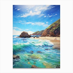 A Painting Of Pfeiffer Beach, Big Sur California Usa 7 Canvas Print