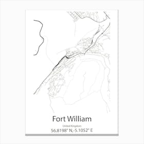 Fort William,United Kingdom Minimalist Map Canvas Print