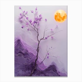 the moon and a tree Canvas Print
