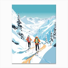 Verbier   Switzerland, Ski Resort Illustration 1 Canvas Print