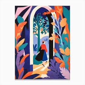 Woman In A Garden Canvas Print