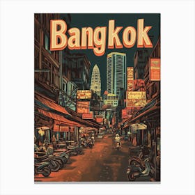 Aihrgdesign A 1970s Inspired Travel Poster For Bangkok Canvas Print