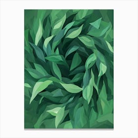 Abstract Green Leaves Background Art Canvas Print