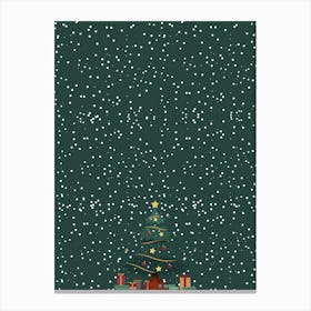 Christmas Tree In The Snow Canvas Print