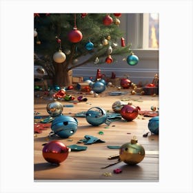 Christmas Decorations On The Floor Canvas Print