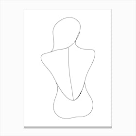 Back View Of A Woman.Scandinavian wall art Canvas Print