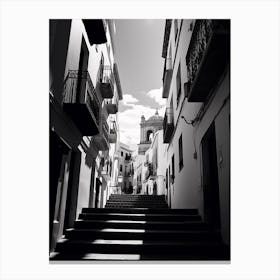 Malaga, Spain, Mediterranean Black And White Photography Analogue 3 Canvas Print